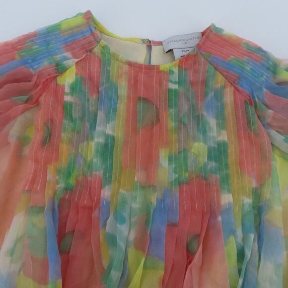 Stella McCartney Kids Girls 3T 3 Years All Silk Watercolor Floral Flower Dress - Picture 2 of 15